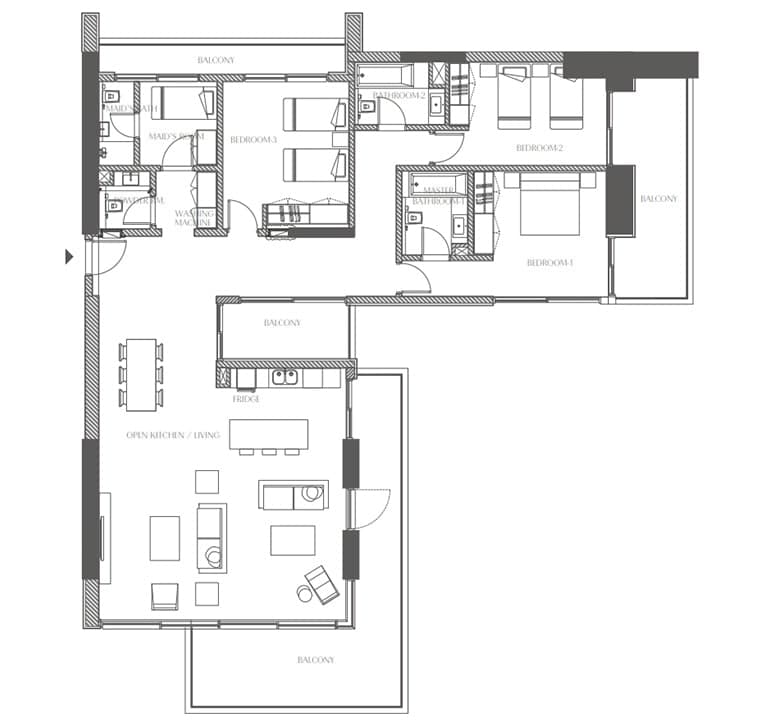 3 Bedroom Apartment Bedroom Apartment